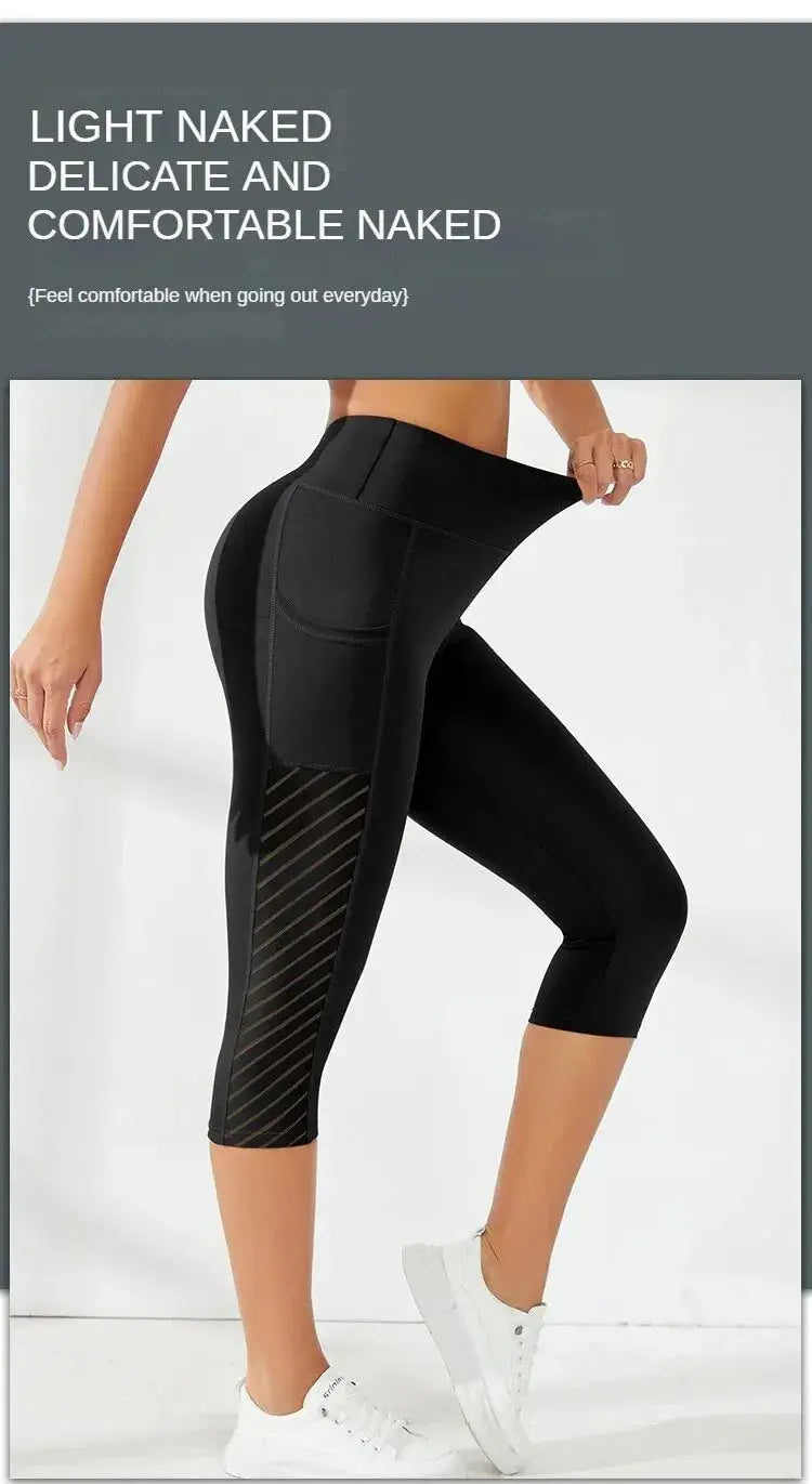 High-Waist Yoga Pants with Large Pockets & Slim Fit - Nisiowelt