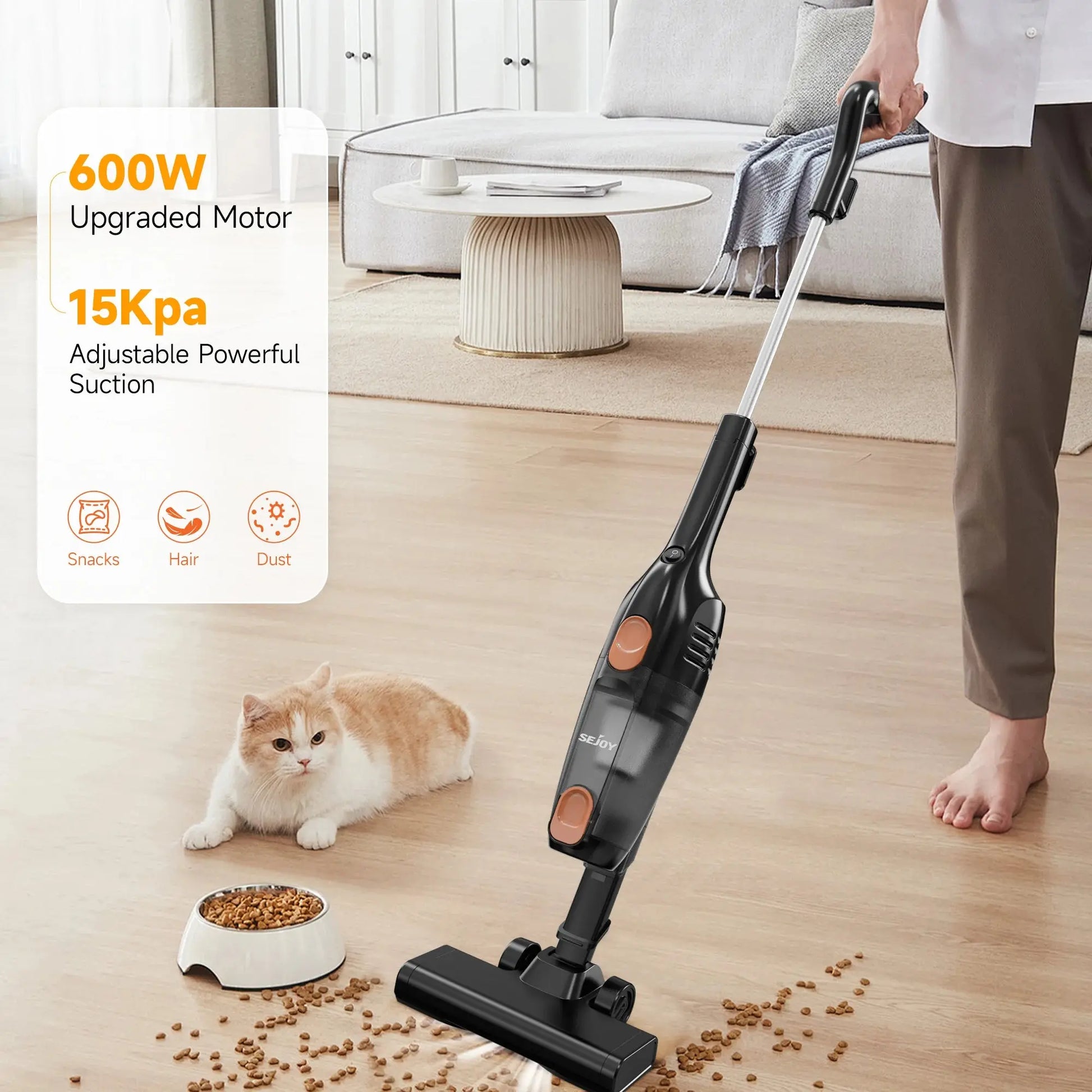 Stick Vacuum Cleaner with HEPA Filter and 2-in-1 Design Nisiowelt