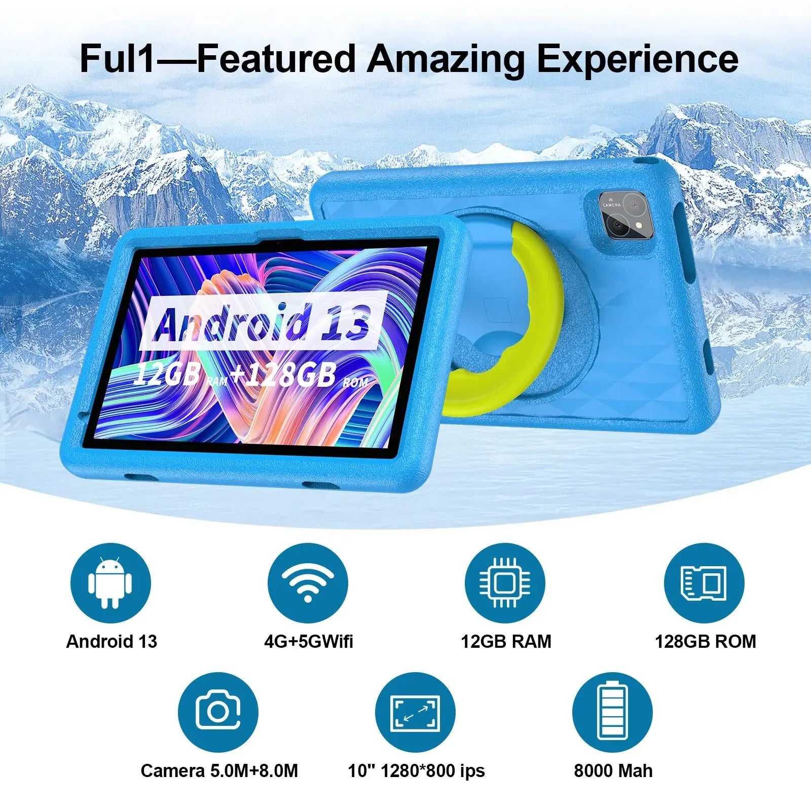 Tablet Infantil 10.1" Android 13, 12GB RAM, 128GB, 4G LTE Nisiowelt