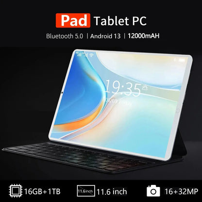 Android Tablet 2025 11.6" 16GB RAM 1TB ROM 16MP 32MP 12000mAh - Nisiowelt