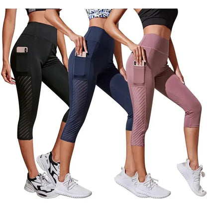 High-Waist Yoga Pants with Large Pockets & Slim Fit - Nisiowelt