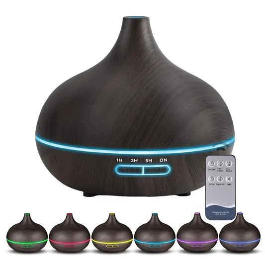 550ml Wood USB Aroma Diffuser with LED Lights & Remote Control - Nisiowelt