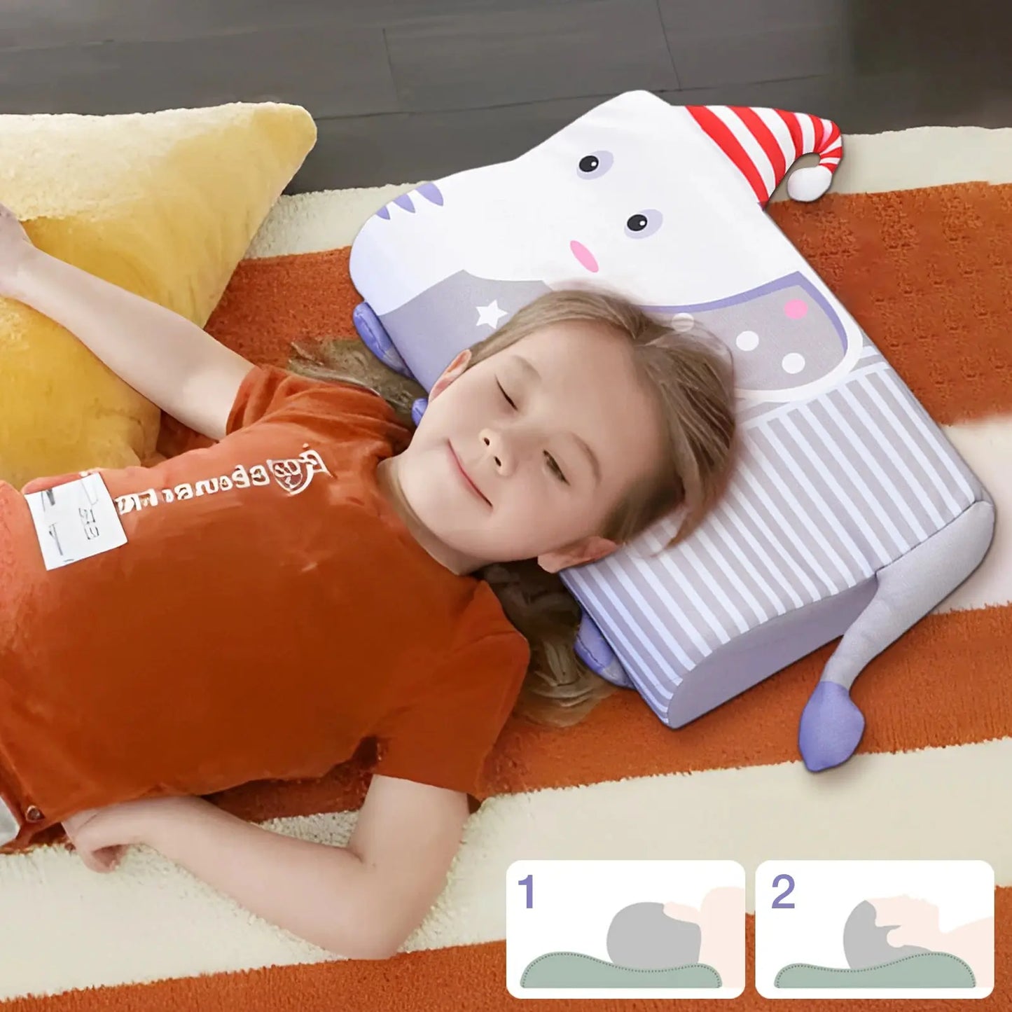 Kids Ergonomic Memory Foam Pillow 45x27x6cm - Nisiowelt