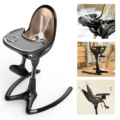 Luxury Adjustable Baby High Chair with PU Cushion & Footrest Nisiowelt