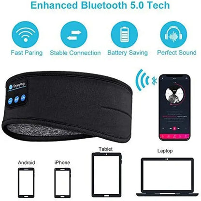 Wireless Bluetooth Sports Headband Earphones & Music Eye Mask Headset - Nisiowelt