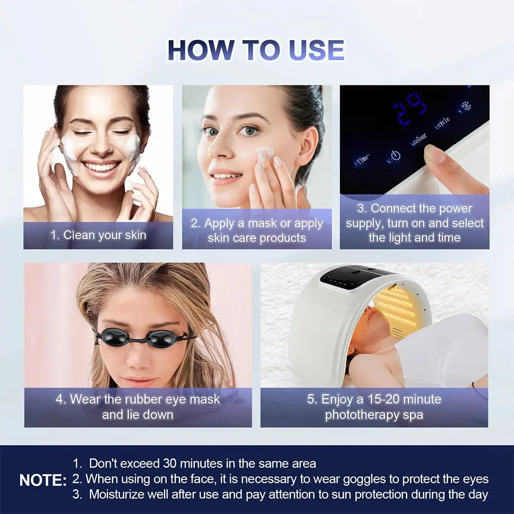 7-Color LED Face Mask Skin Rejuvenation Device - Nisiowelt