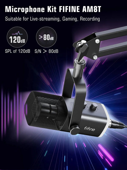 Dynamic XLR Microphone Kit with Boom Arm and RGB Nisiowelt