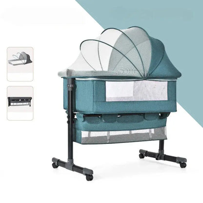 Portable Baby Crib with Mosquito Net & Storage – Adjustable Travel Bed Nisiowelt