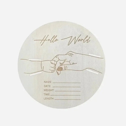 Wooden Baby Birth Commemorative Plaque Nisiowelt