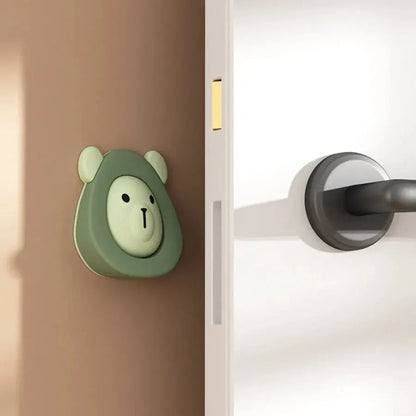 2 in 1 Door Stop Little Bear Cartoon Soft Silicone Thicken Door Bottom Multi-function Child Safety Anti Pinch Hand Door Stopper Nisiowelt