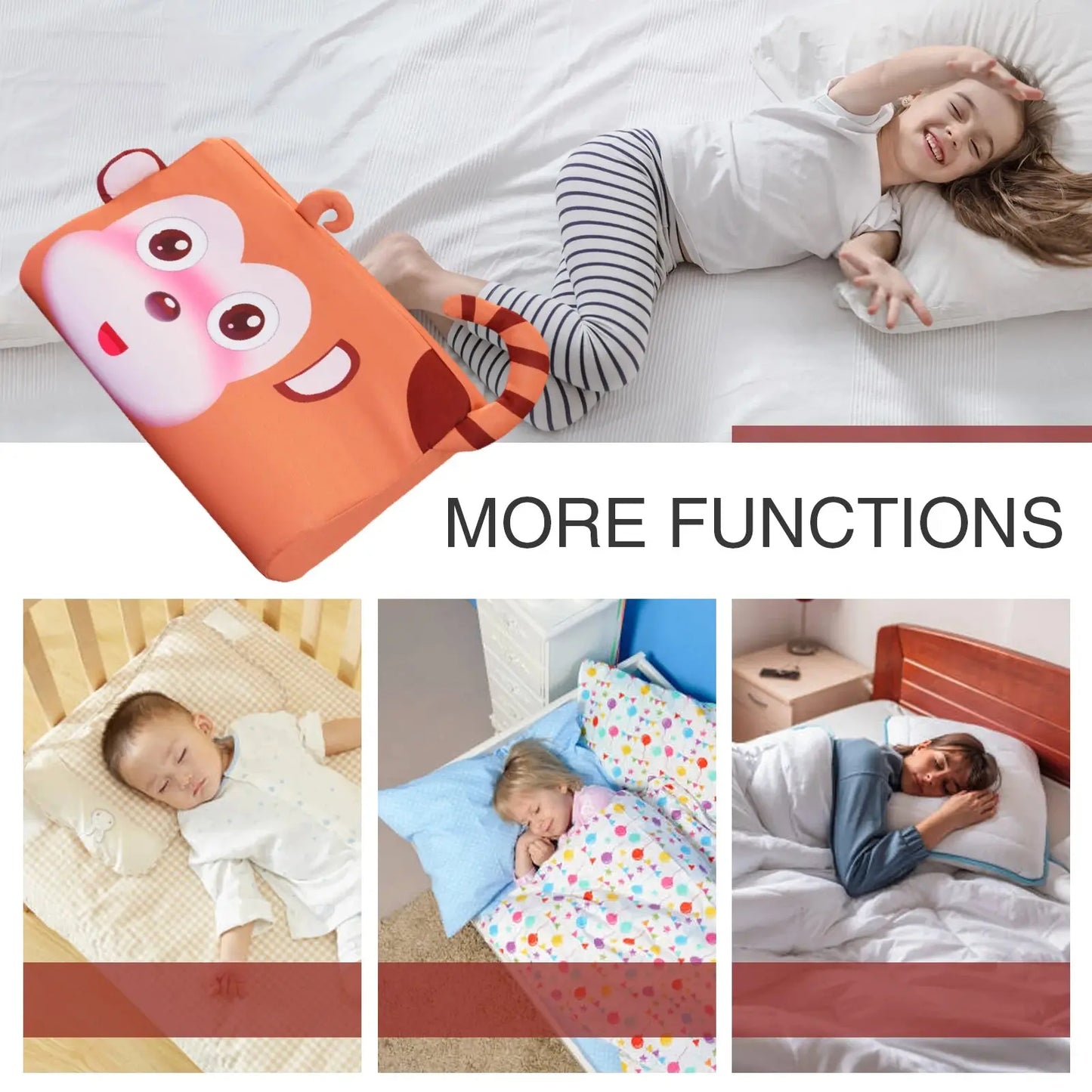 Kids Ergonomic Memory Foam Pillow 45x27x6cm - Nisiowelt