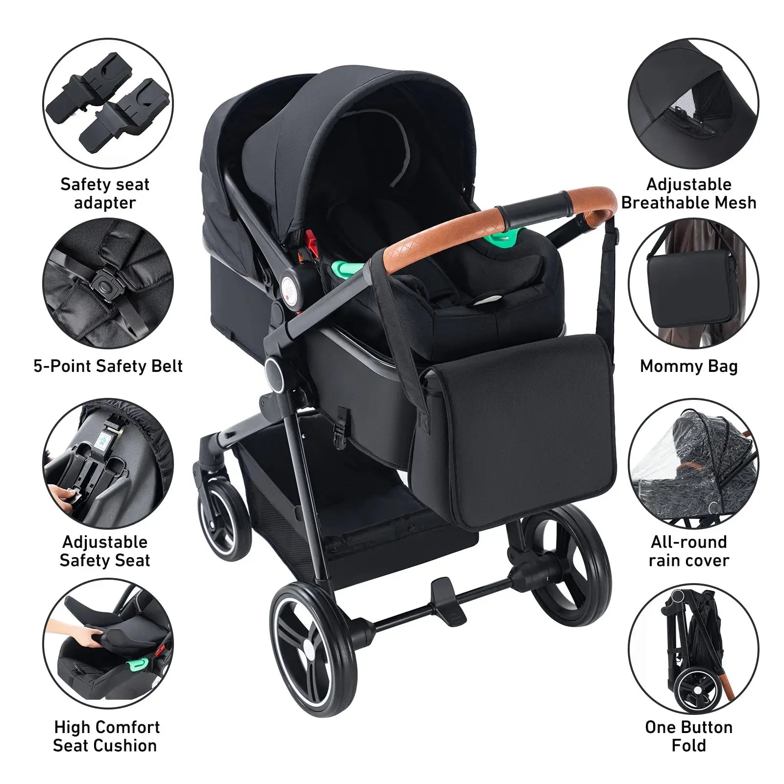 Newborn 3-in-1 Stroller – Foldable & Portable - Nisiowelt